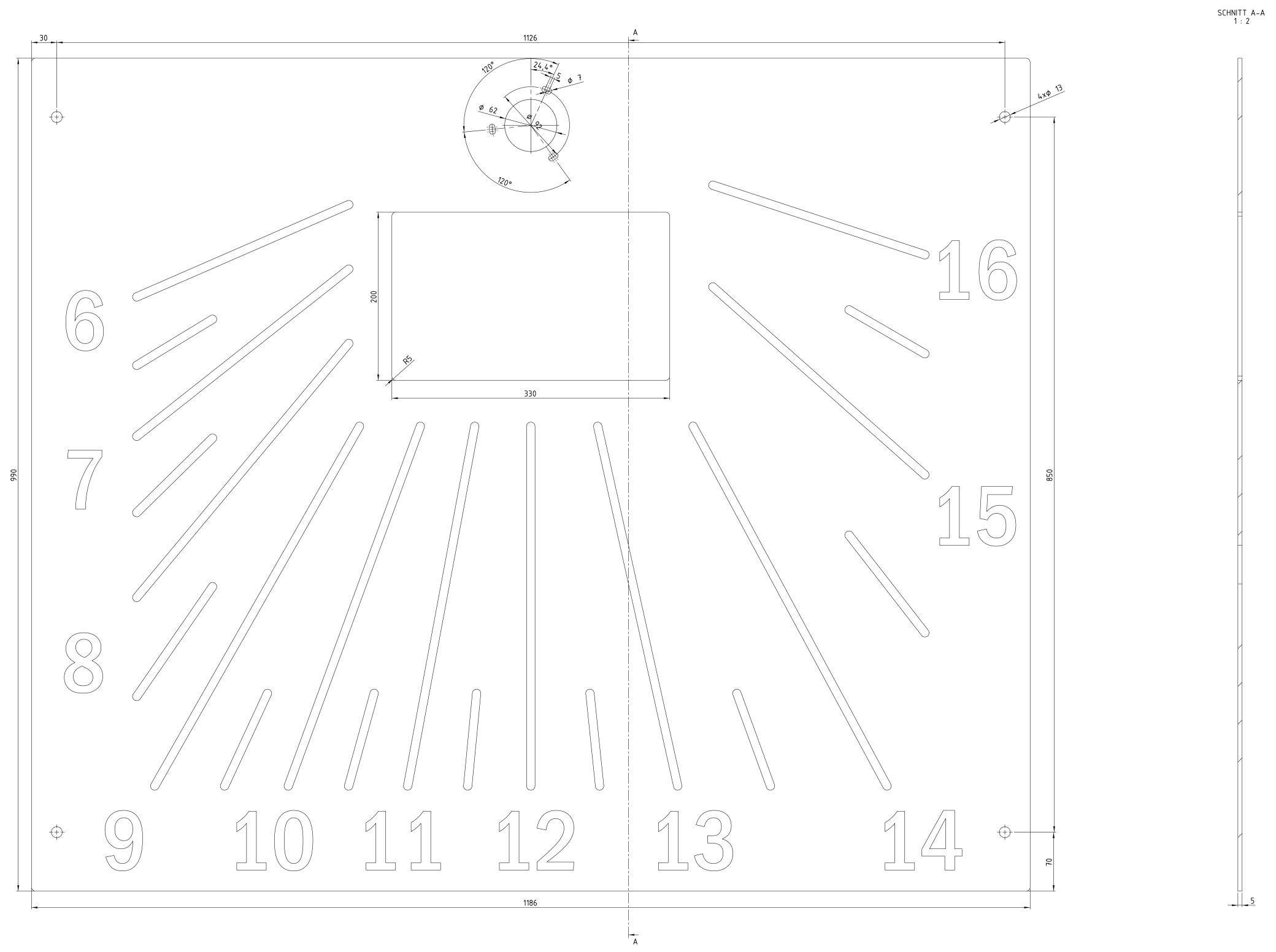 Primer načrta sončne ure